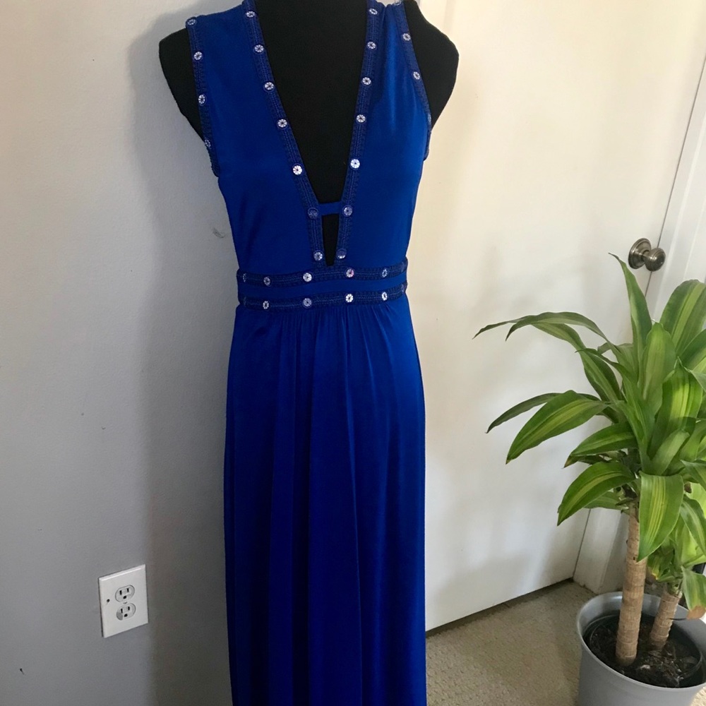 Royal blue BCBG gown